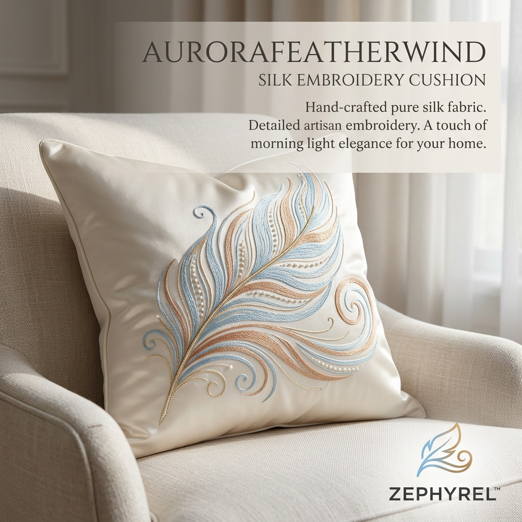 Zephyrel™ AuraSilk Embroidered Lumbar Pillow